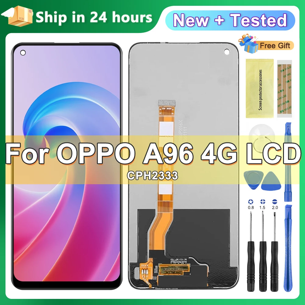 

Original Display For OPPO A96 4G Global LCD CPH2333 Display Touch Screen Panel Digitizer Replacement For Oppo A96 4G With Frame