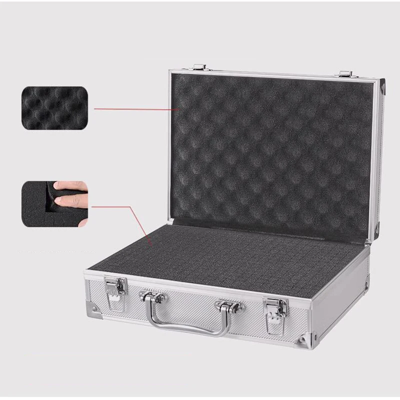 Portable Household Small Sound Card Tools Box Aluminum Alloy Storage Insurance Documents Hardware Equipment Tnstrument Box Cases