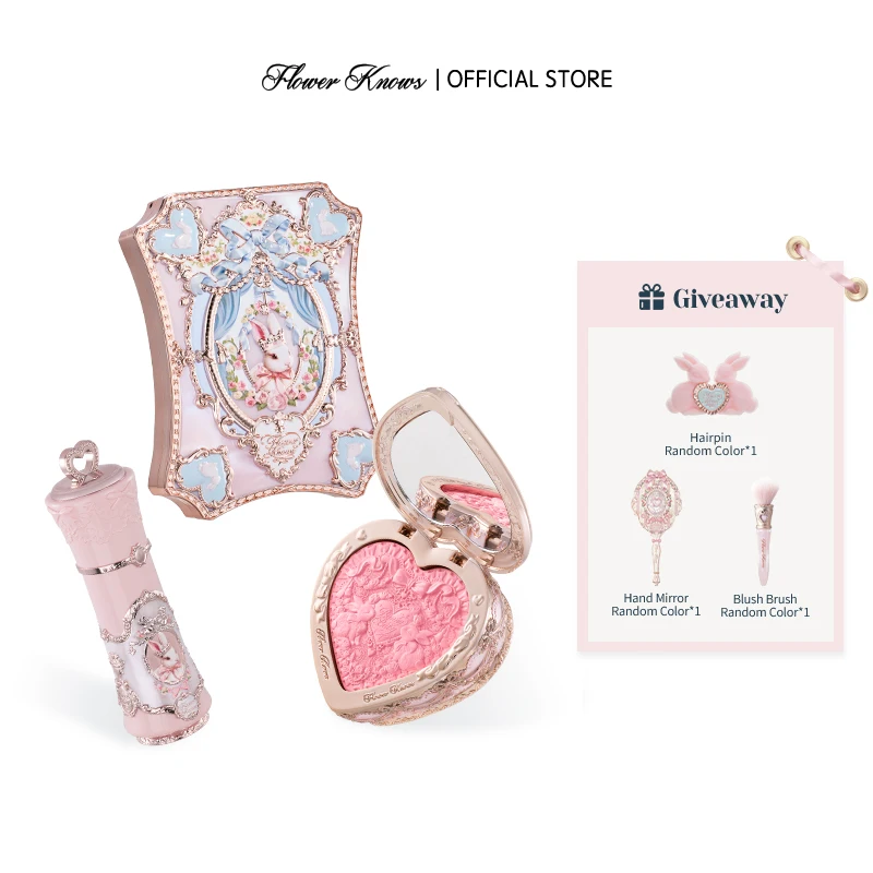 Flower Knows Bunny Garden Collection Gift Set includes makeup palette+lipstick+blush