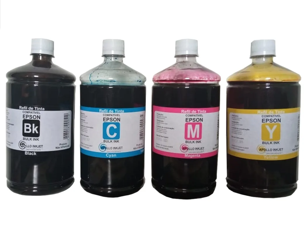 Kit 4 Liters Compatible Ink APOLLO INKJET P/Epson Workforce Printer Wf-c5790 Wf-c5290 Wf-c5710 Dye