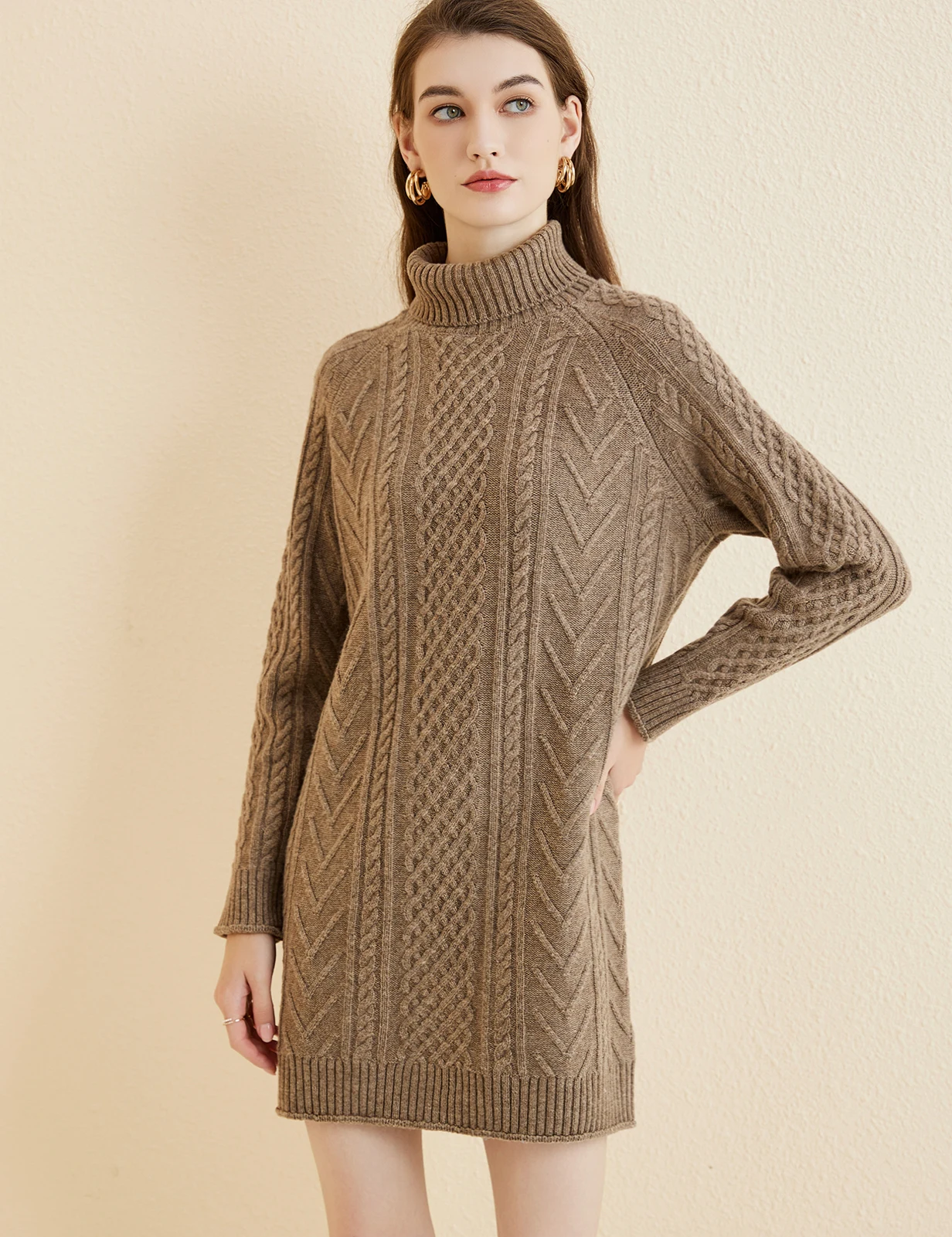 Maglione per donna maglione di lana Merino 2023 autunno inverno maglione dolcevita morbido caldo manica lunga maglia cavo abiti lunghi maglione