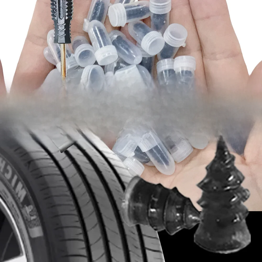 10/30Pcs Zestaw gumowych gwoździ do naprawy opon samochodowych Uniwersalne gwoździe do naprawy opon samochodowych i motocyklowych Narzędzie do naprawy przebitych opon samochodowych i skuterów — 2