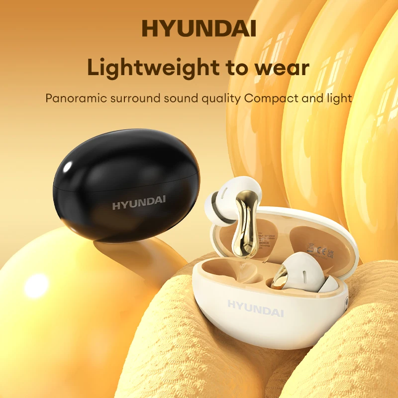 Choice HYUNDAI HY-Y01 TWS Wireless Headphones Bluetooth V5.3 HiFi Stereo Sound Earphones HD Call Long Battery Life Earbuds