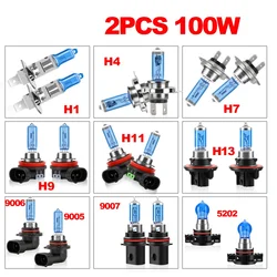 H1 H4 H7 H8 H11 9005 HB3 100W Headlight Halogen Bulb Lamp Fog Lights Car Light 12V Super White 6000K Styling With Packing Box