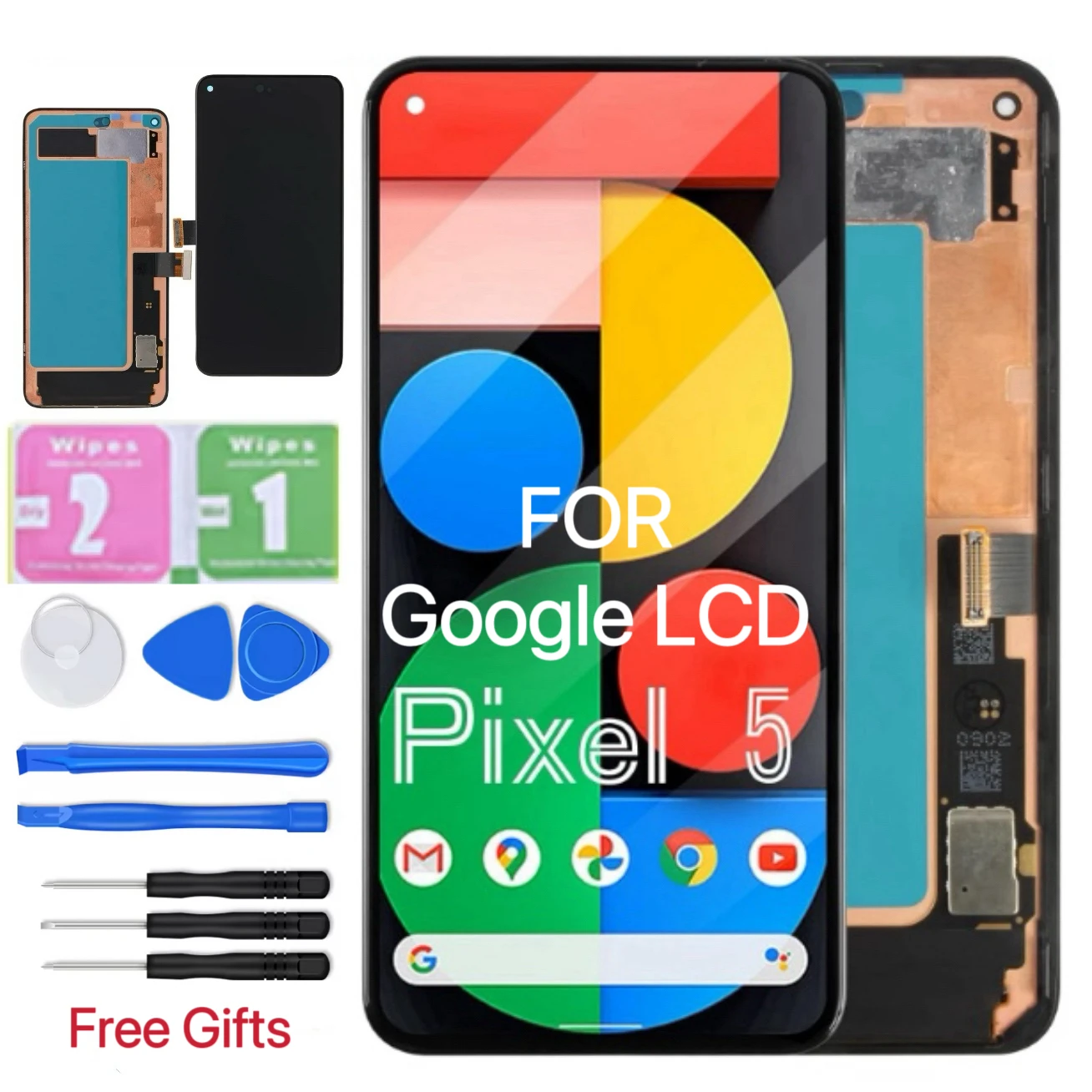 

OLED Screen for Google Pixel 5 Screen Replacement GTT9Q Touch Display Digitizer Assembly Repair Parts with Figerprint Function