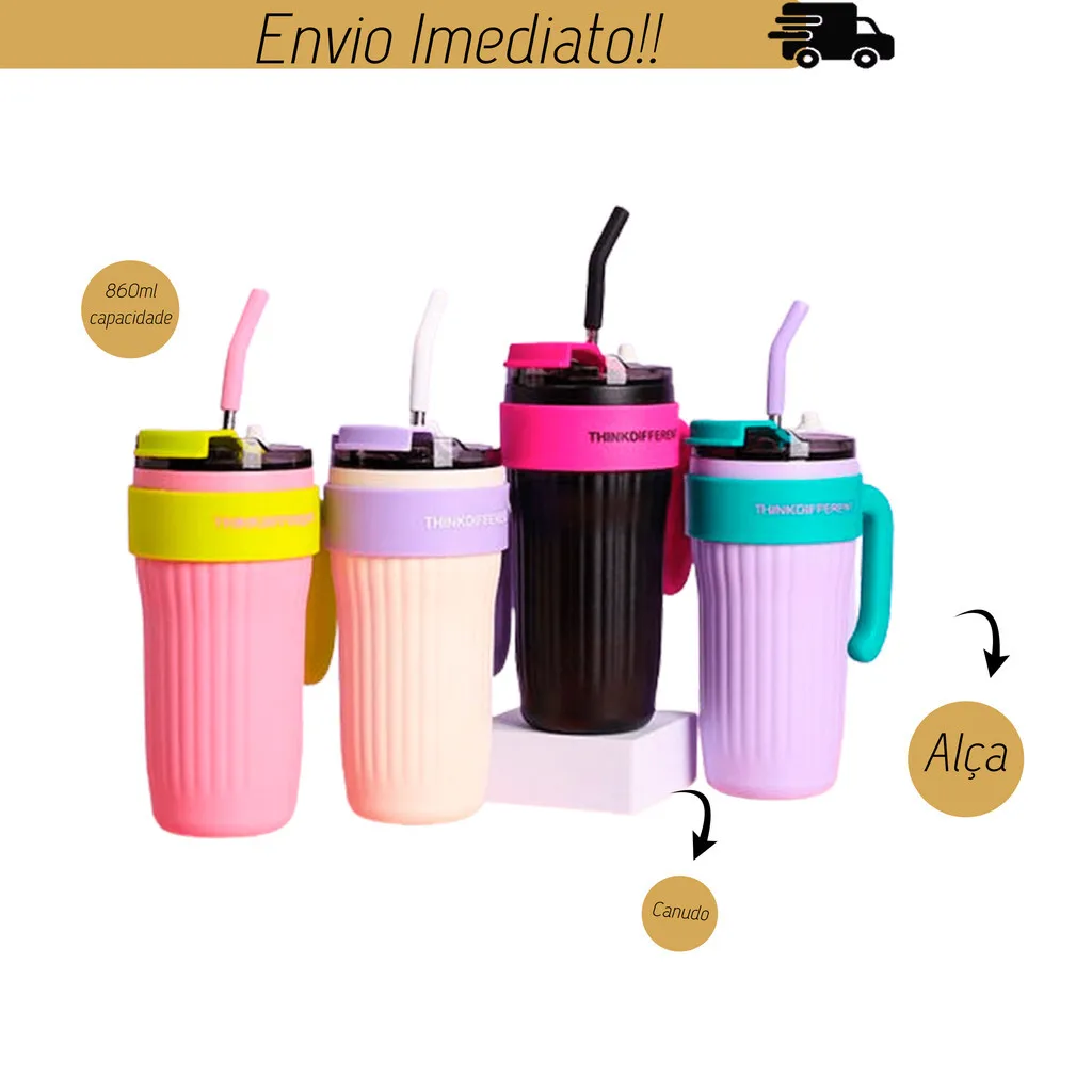 Colorful Thermal Cup 860 ml Think Different Virginia Tumblr Quechua Colorful Thermos