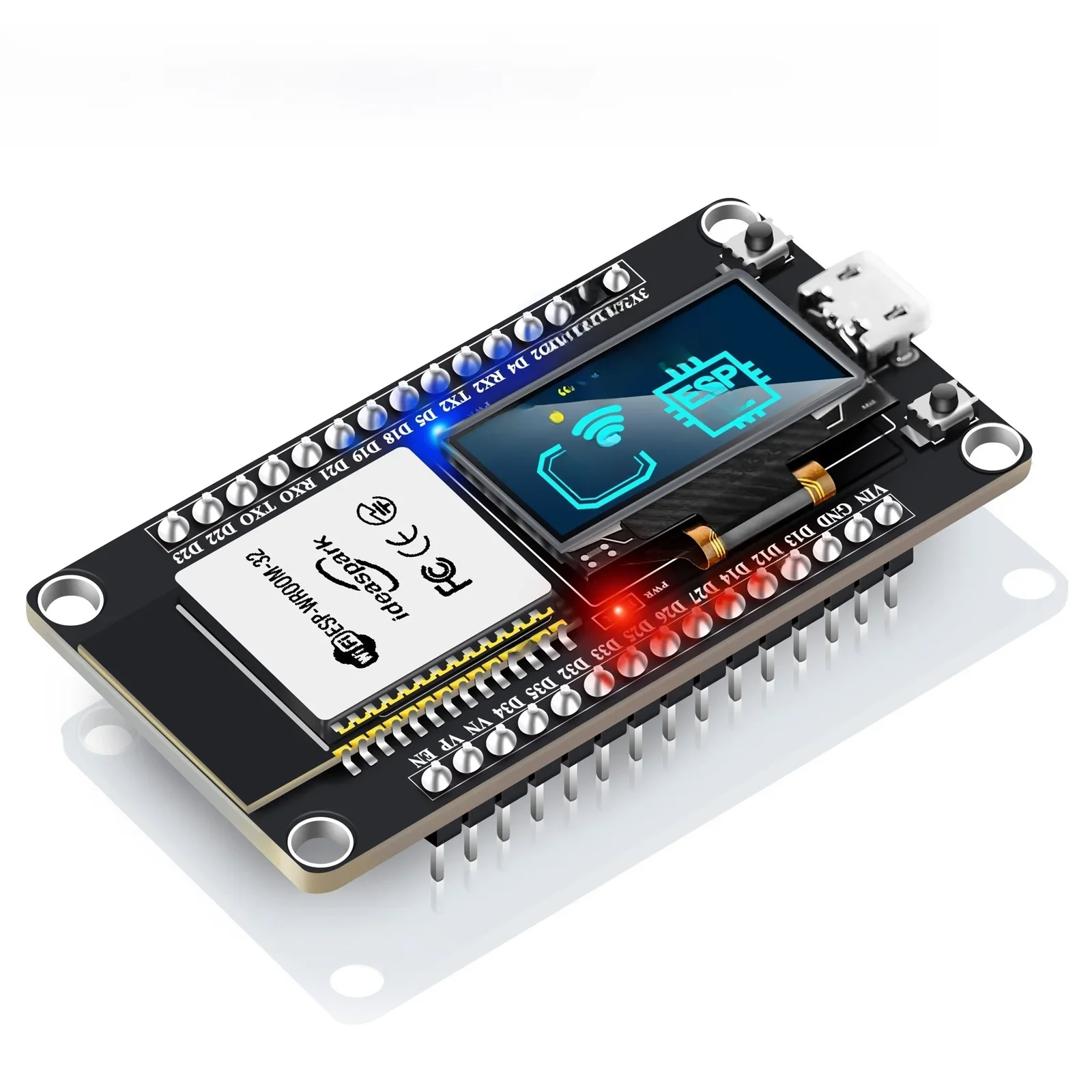 ideaspark ®   Płytka rozwojowa ESP32 z 0,96-calowym wyświetlaczem OLED, CH340, modułem bezprzewodowym WiFi+BLE, Micro USB dla Arduino/Micropython — zdjęcie produktu 7