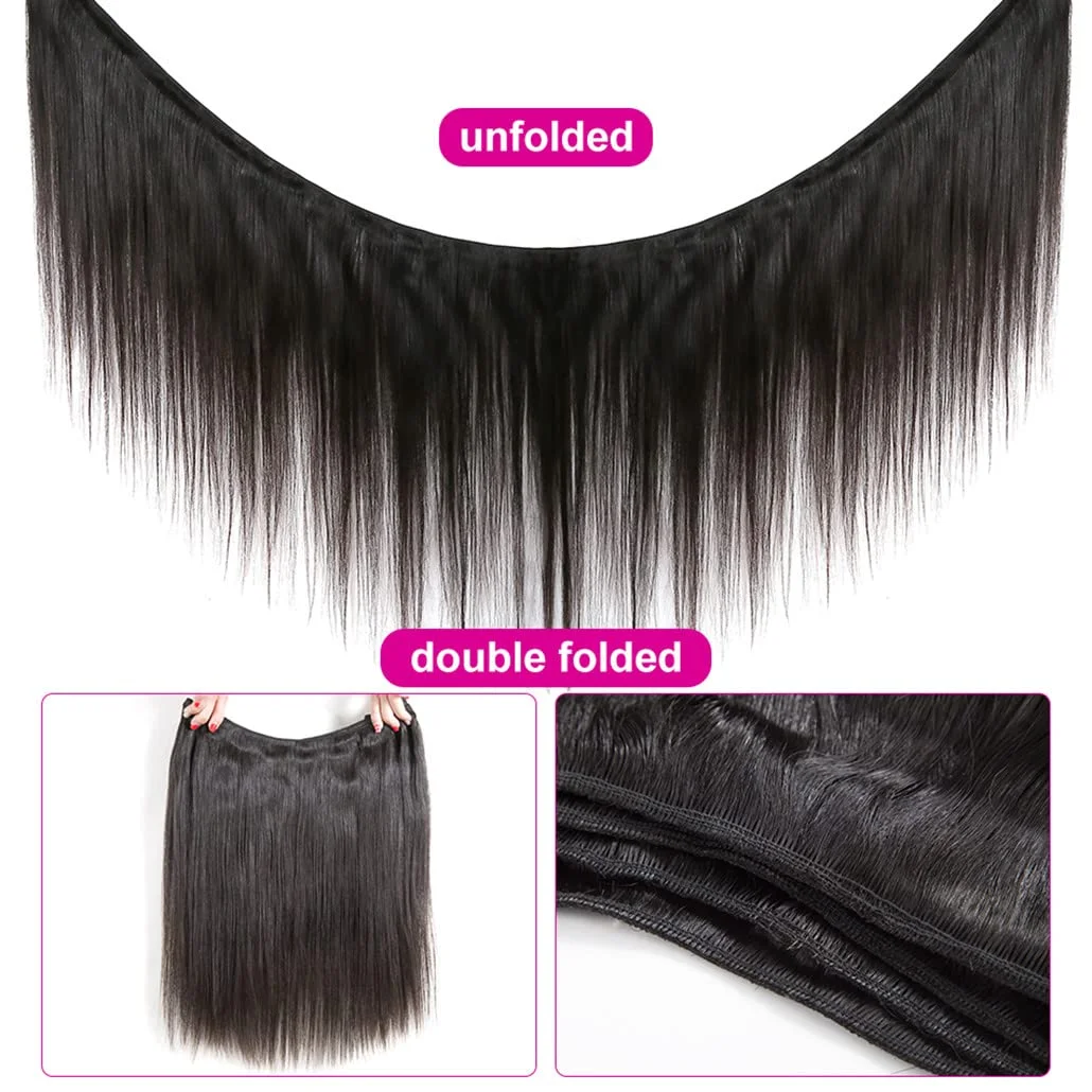 12A Human Hair Extensions 4 Bundles Brazilian Virgin Hair Straight 12A 1Pc} Straight Unprocessed Virgin Brazilian 1 Piece 12A  main image 2
