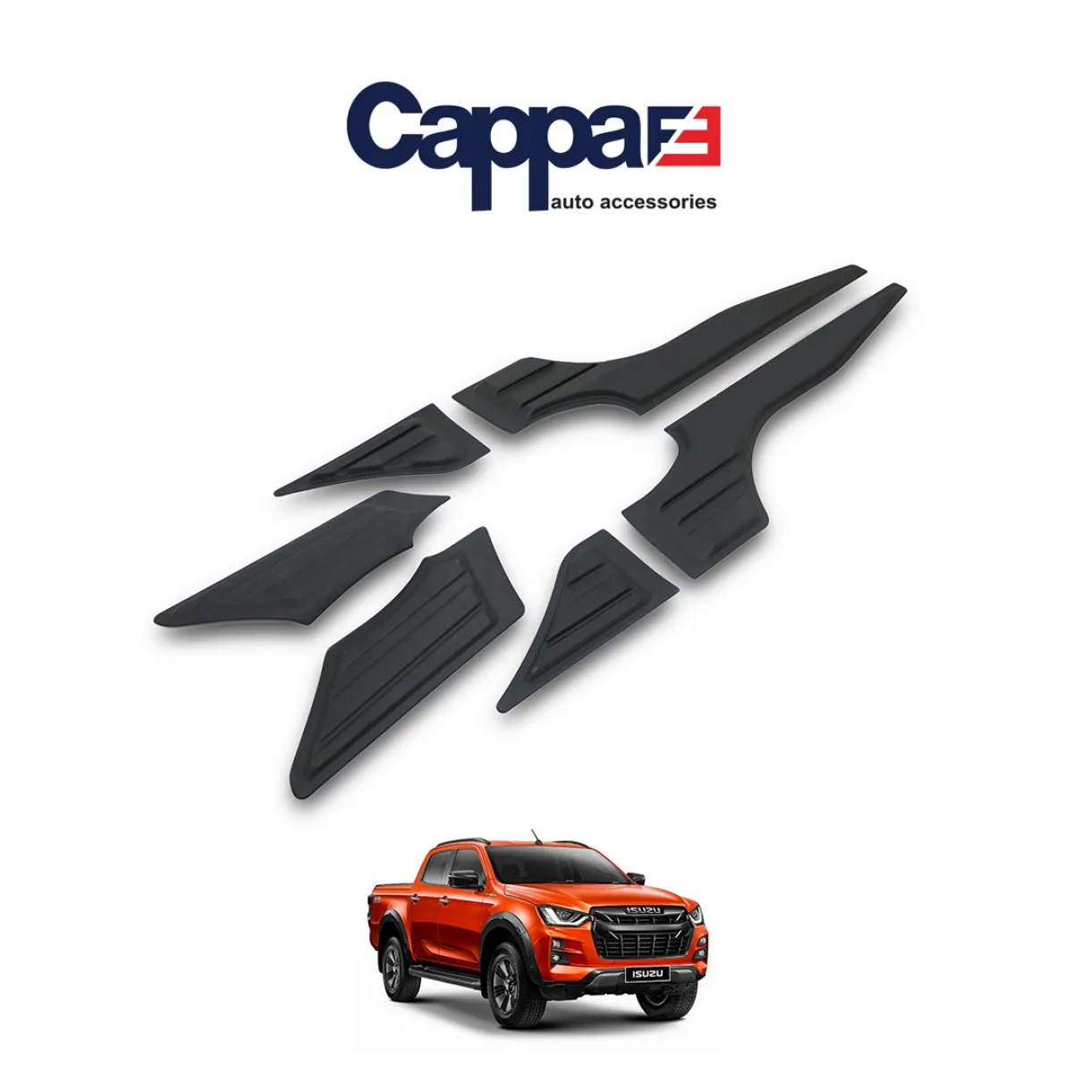 For Isuzu D-Max 2021 and later Models Bat Side Door Cover 6 Pcs. Door SiDE HOOD PROTECTOR Kit -Spoiler Diffuser Antena AUTO STYL