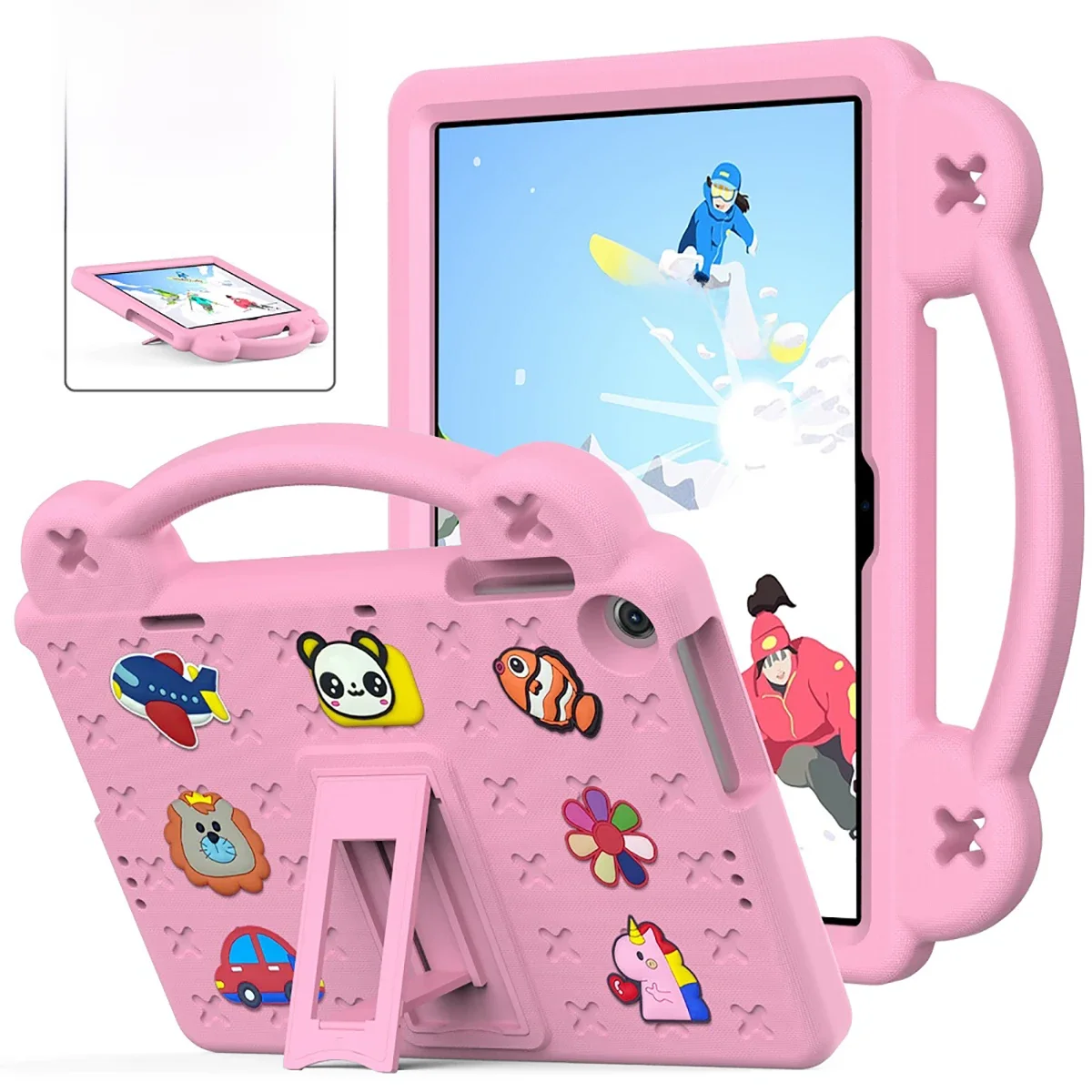 Etui z motywem misia z pianki EVA dla dzieci, z funkcją podstawki, do Samsung Galaxy Tab A9 A11 8.7" Tab A9Plus A11+ S7 S8 S9 S10Lite S9FE S11 Tab A8 S6 Lite, pokrowiec Funda — zdjęcie produktu 7