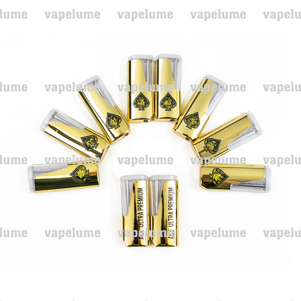Ace Muhameds Cigarros Elétricos Vazios Nova Caneta Vape de Ouro Caixa Velet Vermelha Ultra Descartável Conjunto de Embalagem de Armazenamento de E-cigs Logotipo Personalizado