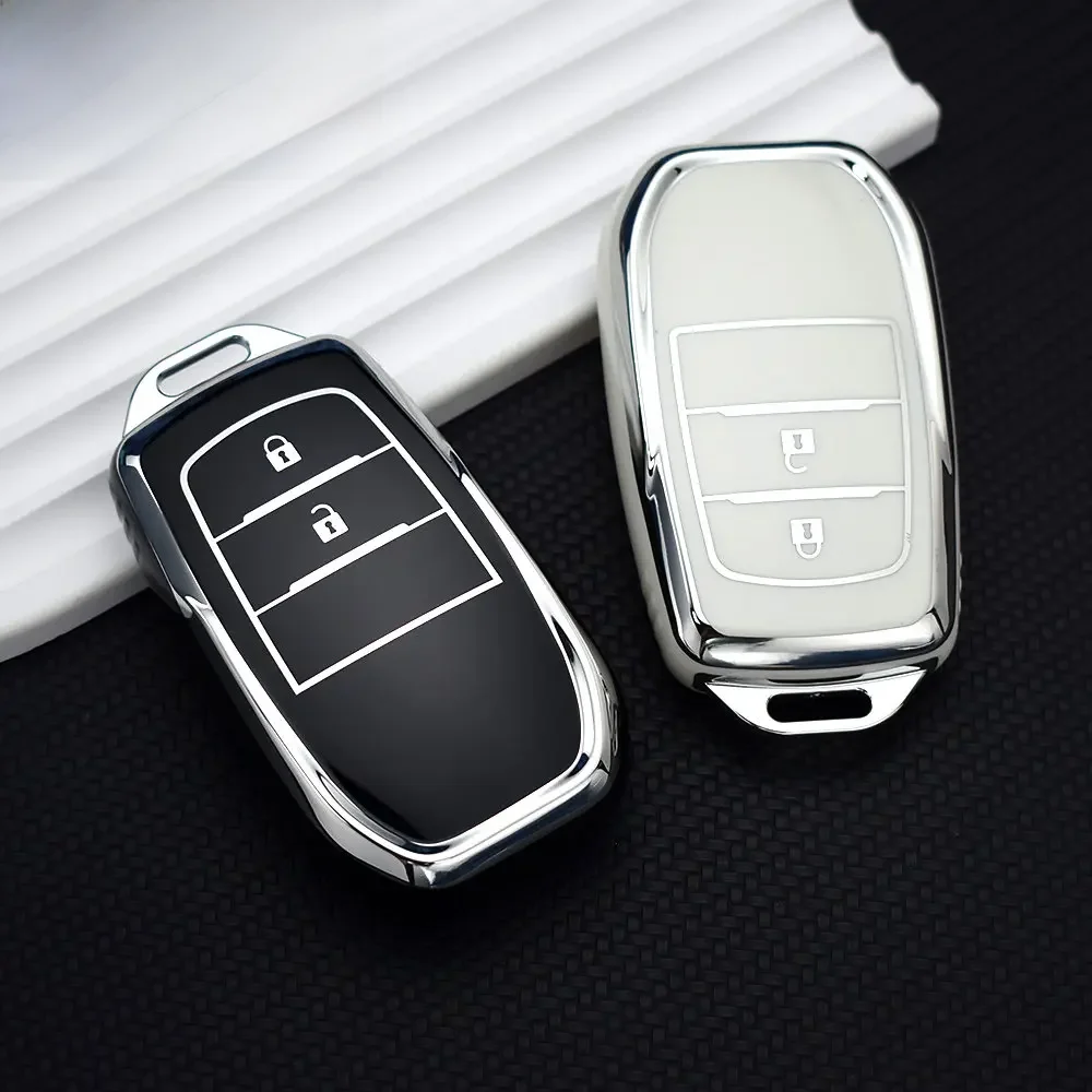 2 przyciski Miękkie etui na kluczyk samochodowy TPU do Toyota Hilux Innova Rav4 Fortuner Yaris 2021 Protector Key Sheel Fob Akcesoria — zdjęcie 2