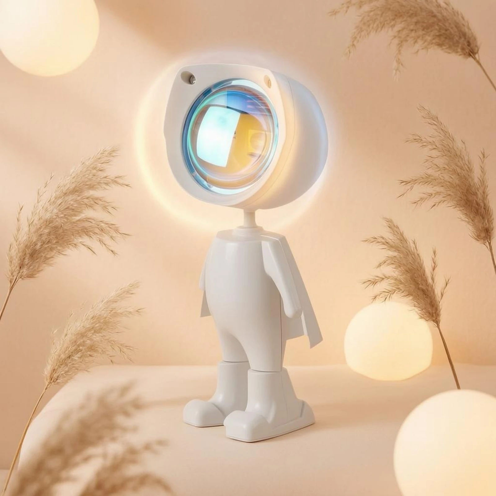 Astronaut Light Lamp Rotating Head Astronaut Sunset Lamp Touchless Switch Tabletop Light Light for Desktop, Room