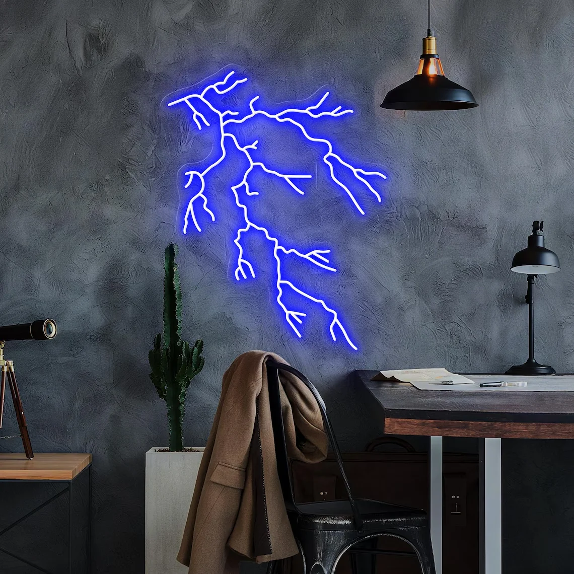 Lightning Crackle Neon Sign For Wall Decor Neon Art For Bedroom, Bar, Game Room Or Man Cave, Home Decoration