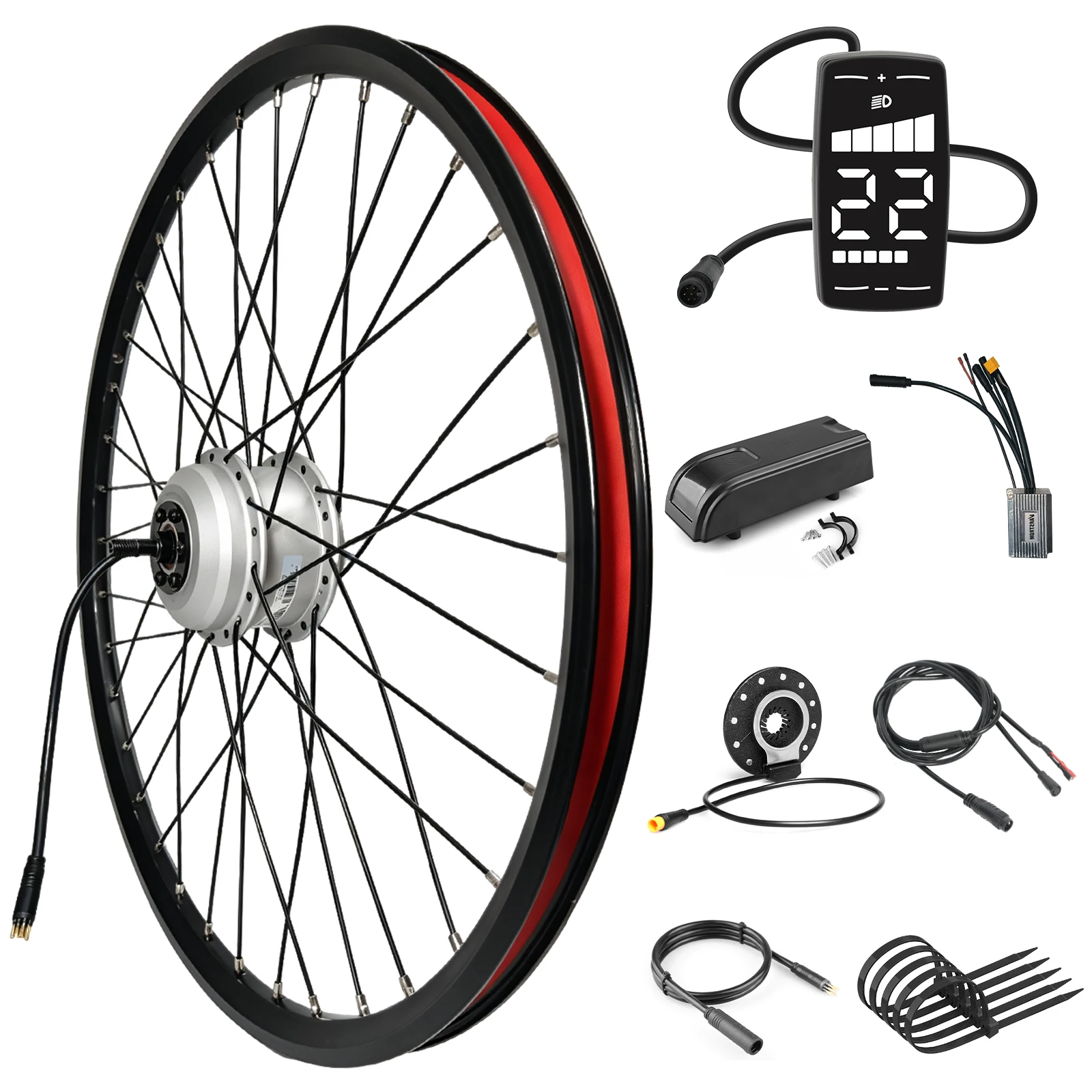 [EU Lagerbestand] Varstrom 36V 250W VSF03 Vorne VSR03 Hinten Nabenmotor Elektrofahrrad-Umrüstsatz 26'' 27,5'' 29'' 28'' 700C Rad Elektrofahrrad-Kit mit optionalem Display, Mittelabstand 136-142 mm