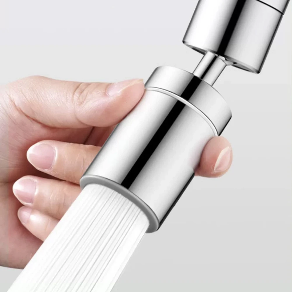 

Stainless Steel Kitchen Sink Faucet Aerator 360° Rotary 2 Mode Splash-proof Tap Nozzle Pressurized Washbasin Water Saver Bubbler