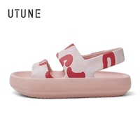 UTUNE Camouflage flat Sandals For Women Summer Soft Thick Sole EVA Outside Casual Beach Slides Non-slip Platform Heel Slippers