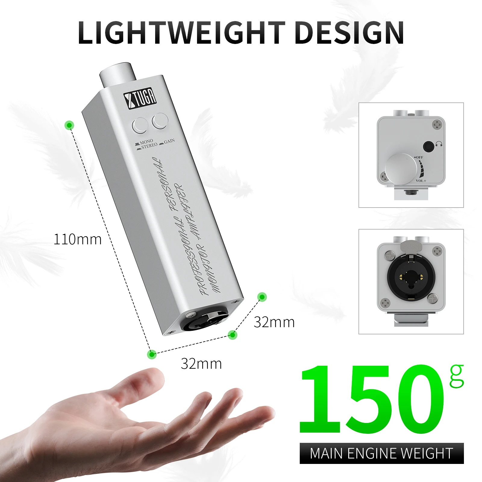 인이어 모니터 앰프 LSY-20 초소형 개인용 인이어 모니터 앰프 스테레오/모노 DJ 무대 음악 모니터링용