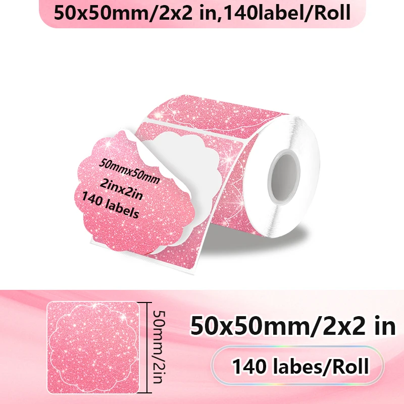 50x50mm Thermal Label Printer Sticker Self-Adhesive Color Thermal Paper Suit for Phomemo M110 M200 M120 E210 P50 Label Maker