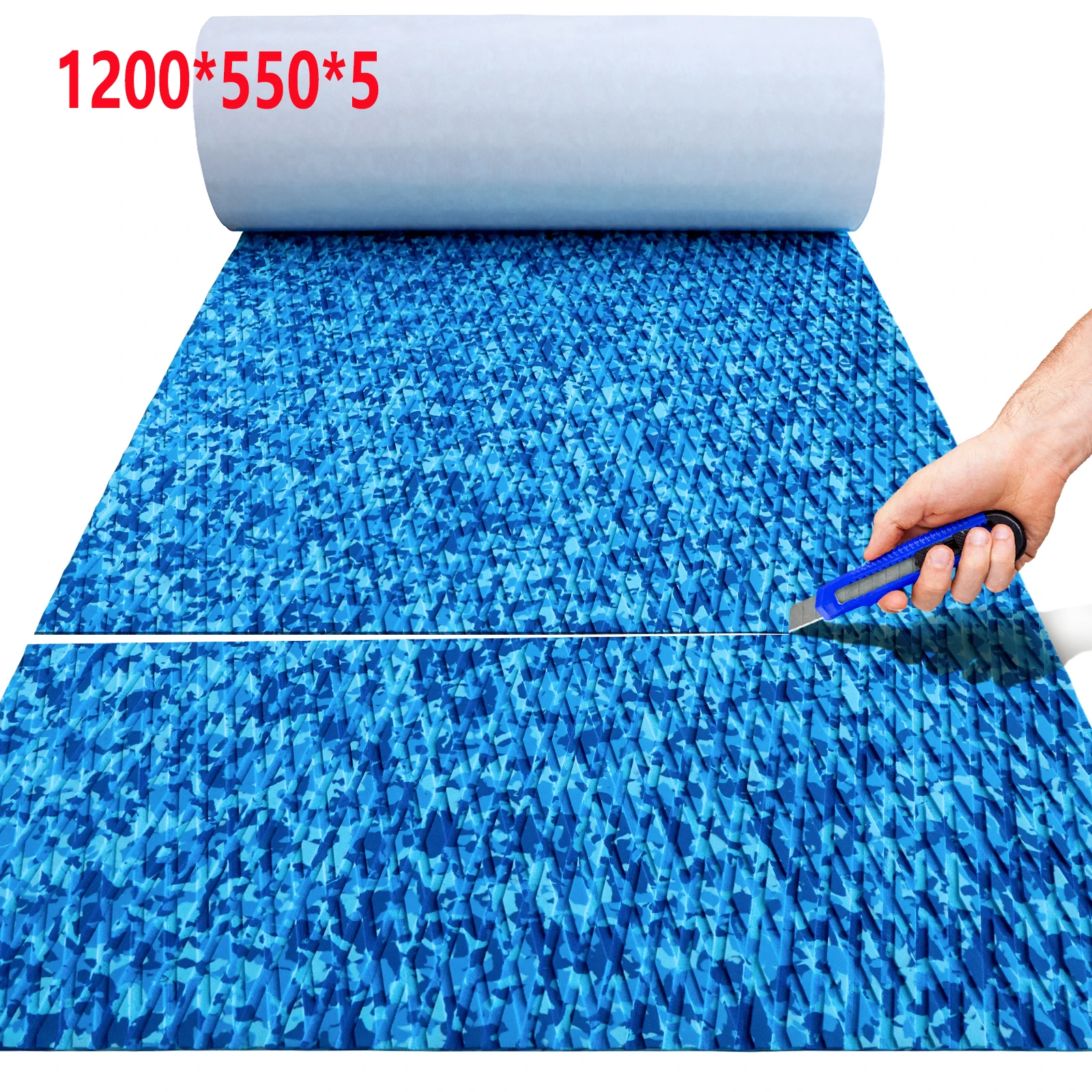 

1200x550x5mm Eva Foam Boat Deck Floor JET SKI Anti Skid Pad Traction Mat Kayak RV Self Adhesive boat Accessories