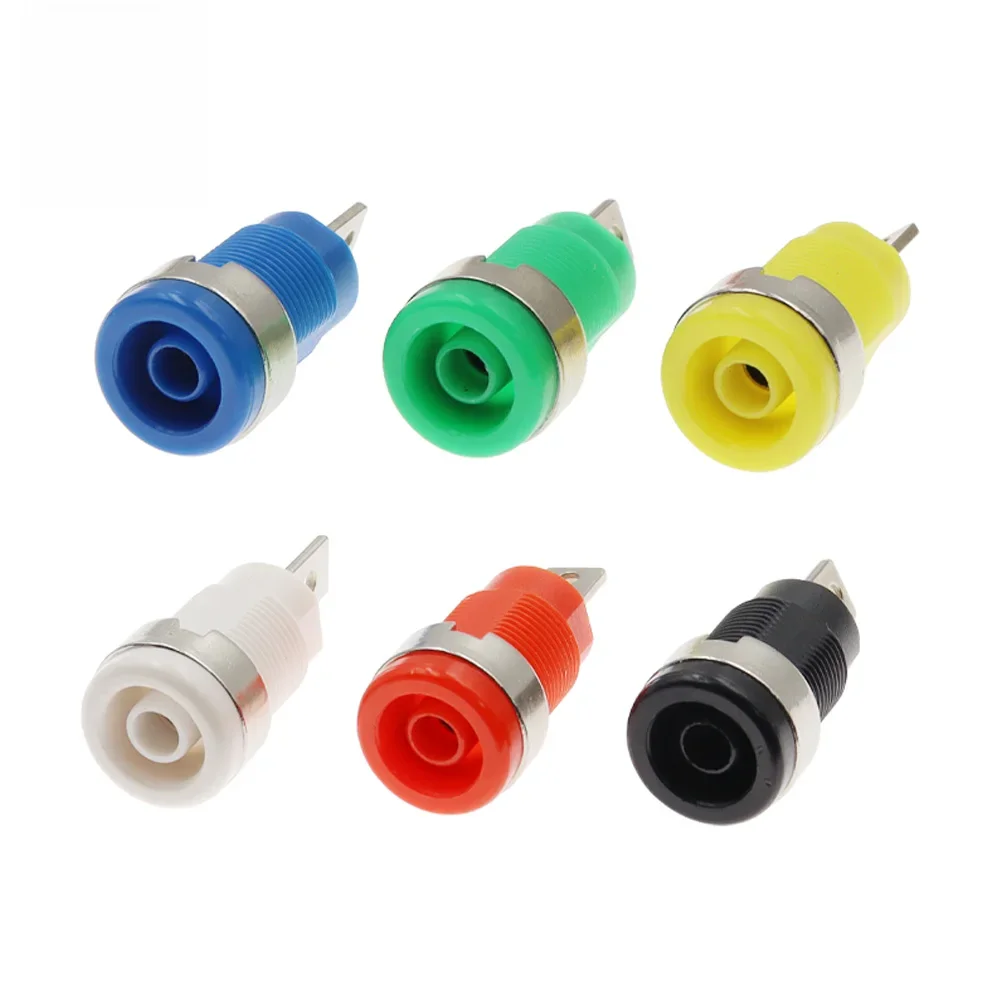 Terminal banane de sécurité isolé 32A 4MM, 6 couleurs, prise femelle pour montage sur panneau, connecteur de fil de liaison