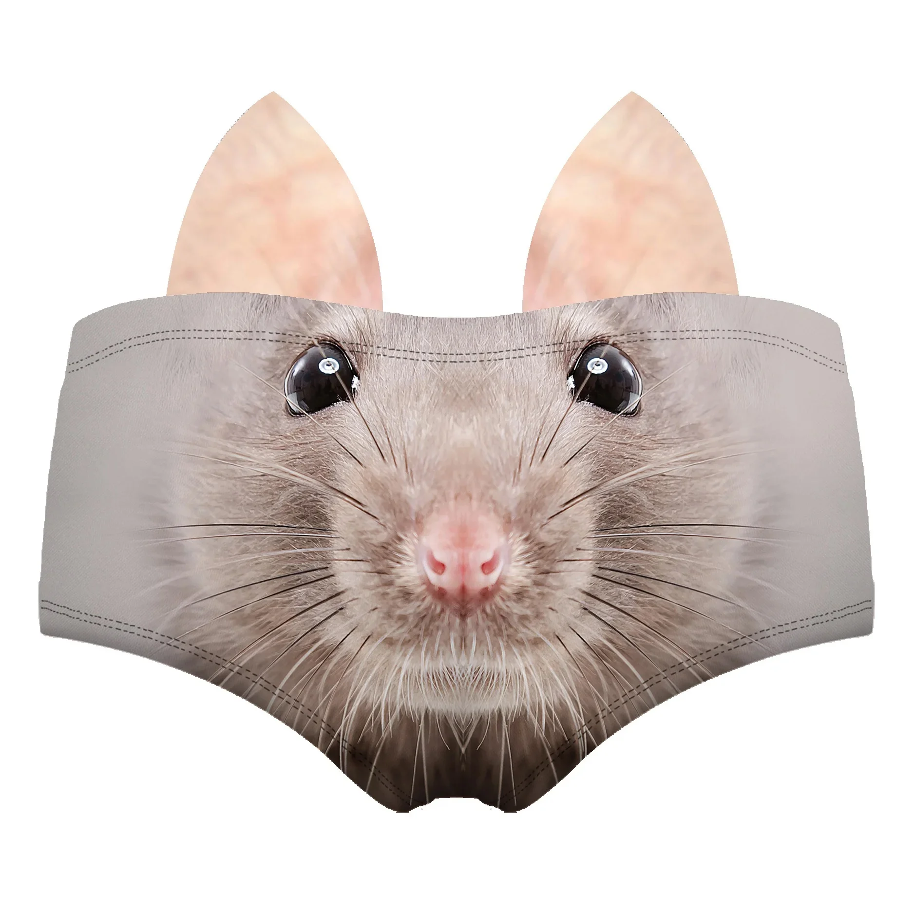 Śliczne zwierzęce drukowane figi 3D Stereo uszy bielizna damska seksowne seksowne majtki z niskim stanem owinięte pośladki kobiece kalesony — zdjęcie 2
