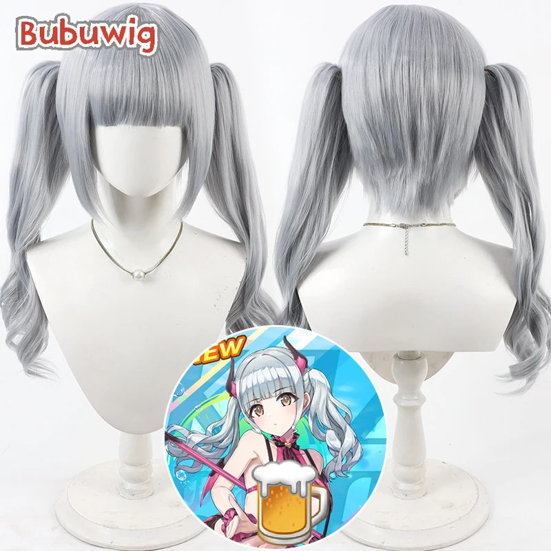 

Bubuwig синтетические волосы Nagato Mei косплей парики дельфин волна Nagato Mei Хэллоуин 50 см длинный волнистый серый парик с хвостиком термостойкий