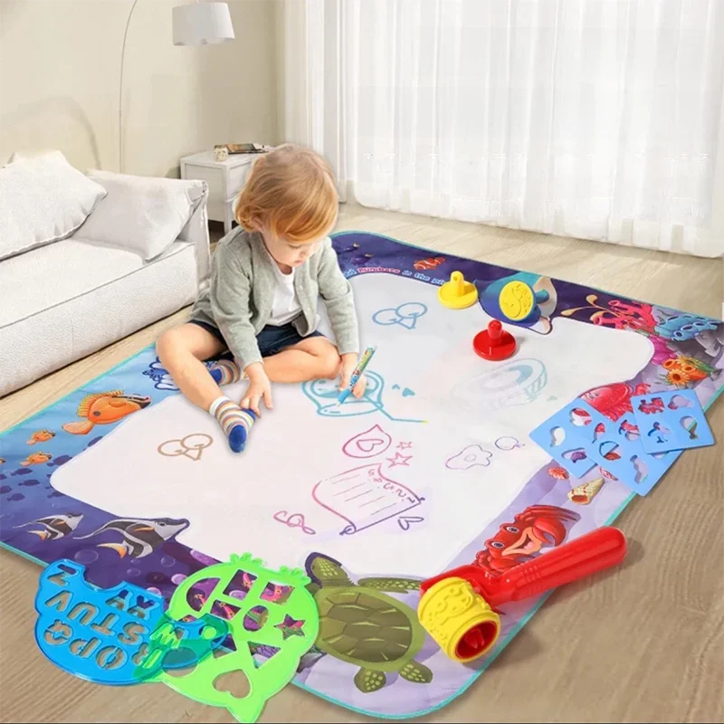 Magische Wasser-Zeichenmatte mit Wiederverwendbaren Zauberstiften, Montessori Malbrett, Lernspielzeug, Geschenke für Kinder