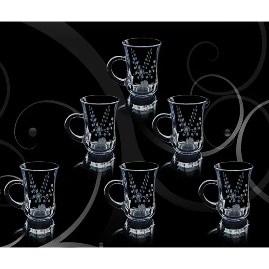 

Pasabahce Joy Doga Decor 12 Pieces Tea Cups With Handles