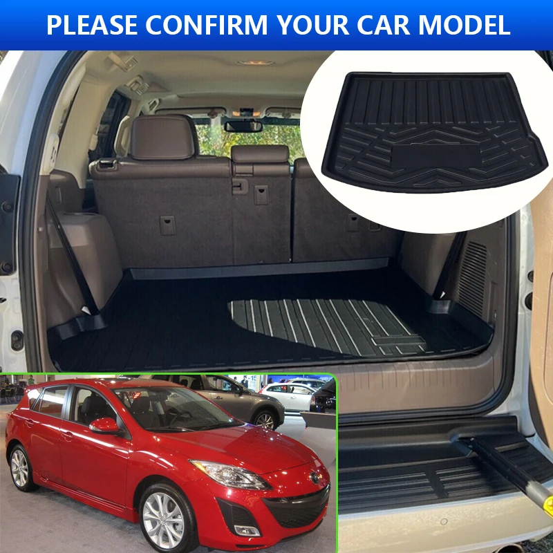 Car Trunk Mat For Mazda3  Mazda 3 BL Hatchback 2010~2013 2011 2012 High Temperature Resistant Storage Mat Interior Accessories