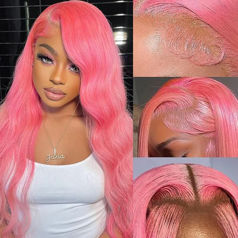 13X6 Gekleurde Body Wave Lace Front Pruiken Roze Lace Front Pruik Menselijk Haar Voor Vrouwen 13X4 Hd Lace Frontale Pruiken