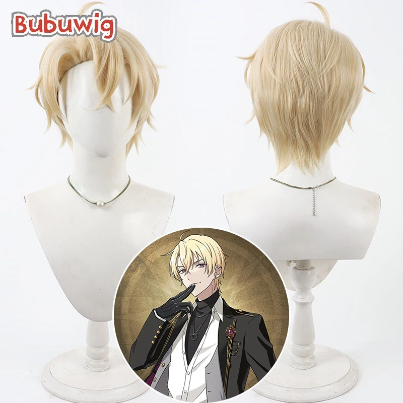 

Bubuwig Synthetic Hair Rui Mizuki Cosplay Wigs Tokyo Debunker Rui Mizuki 30cm Short Straight Light Blonde Men Wig Heat Resistant