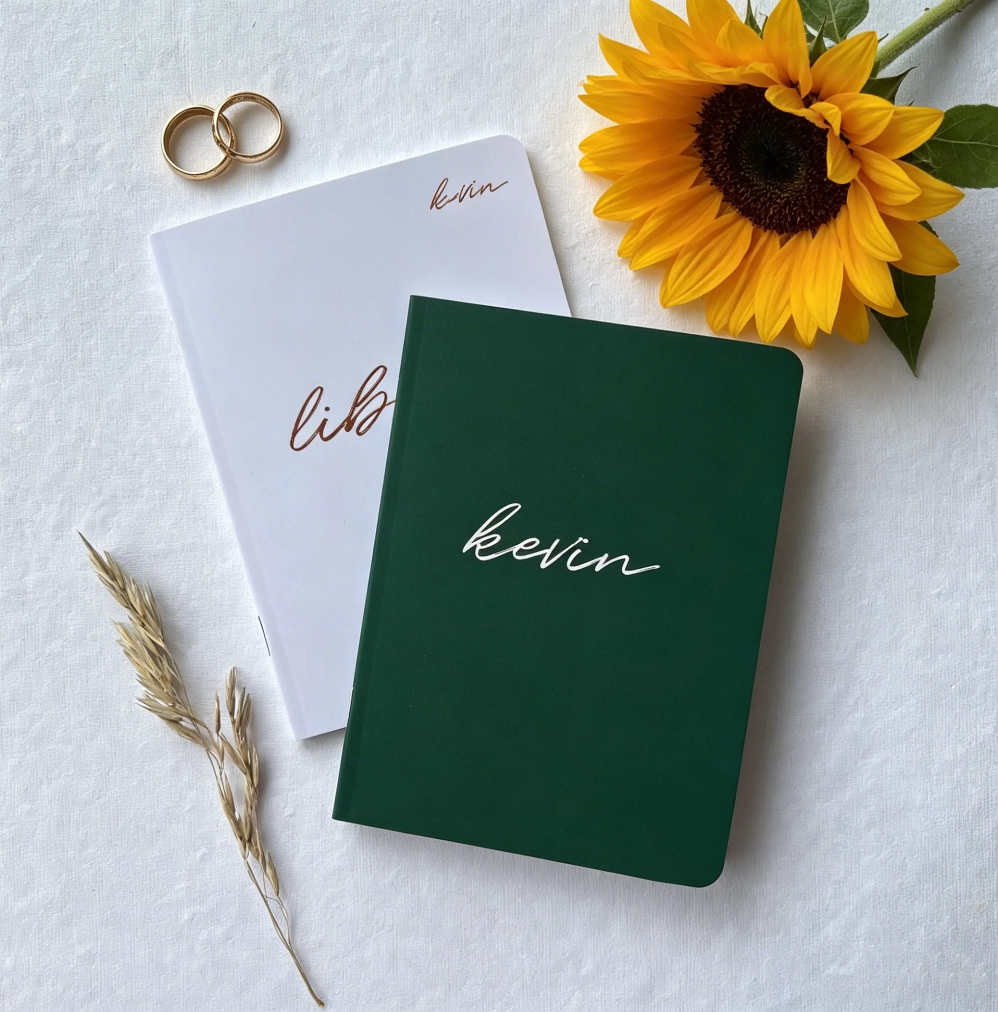 Minimalist Custom Wedding Vow Books Personalized Couples Keepsake
