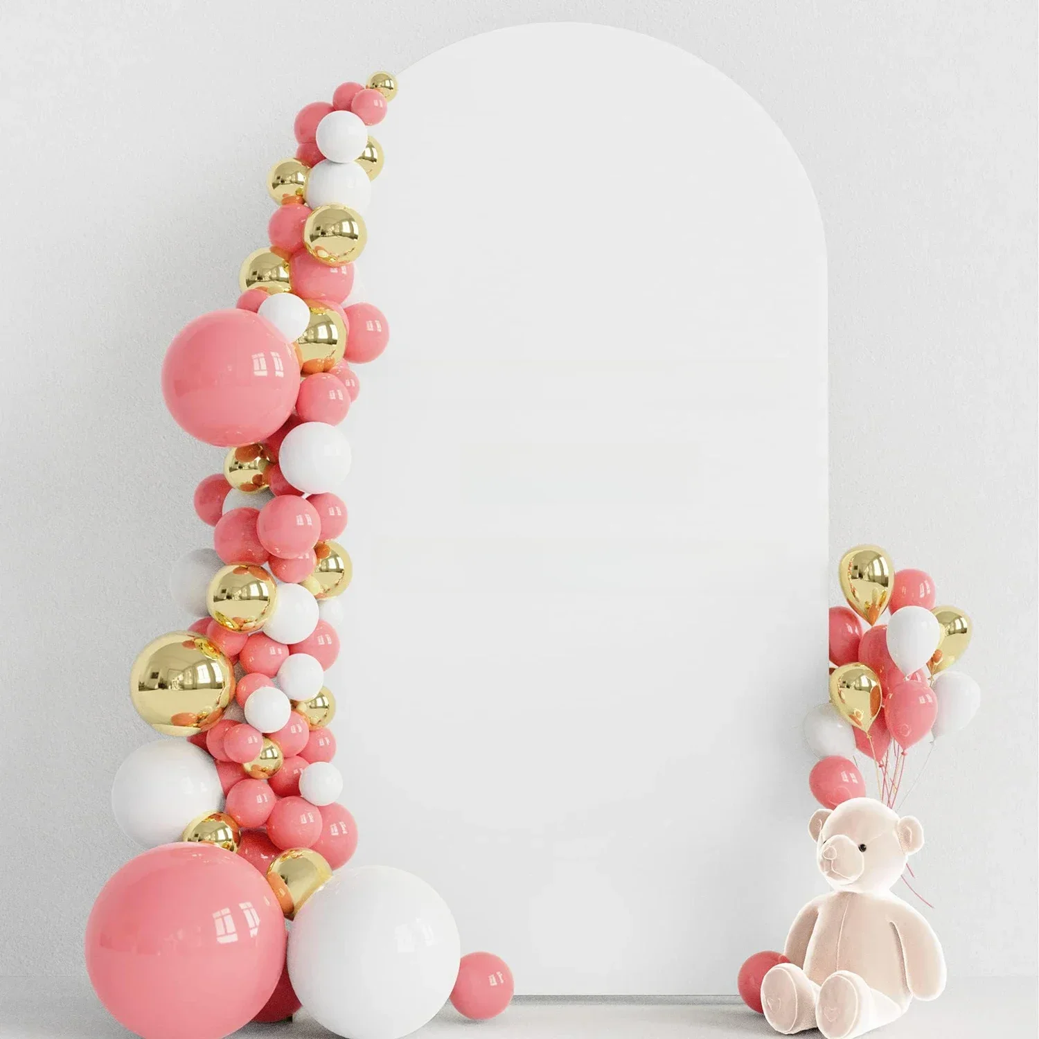 Mehofond Tło Niestandardowy łuk 2-stronny Dopasowany okrągły górny pokrowiec Urodziny Ślub Baby Shower Ceremonia Impreza Tło Dekoracja Zdjęcie — zdjęcie produktu 7