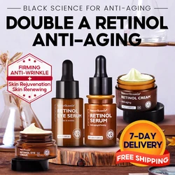 VIBRANT GLAMOUR Retinol Face Eye Cream Serum 4PCS/Set Firming Lifting Anti-Aging Reduce Wrinkle Fine Lines Facial Skin Care Suit