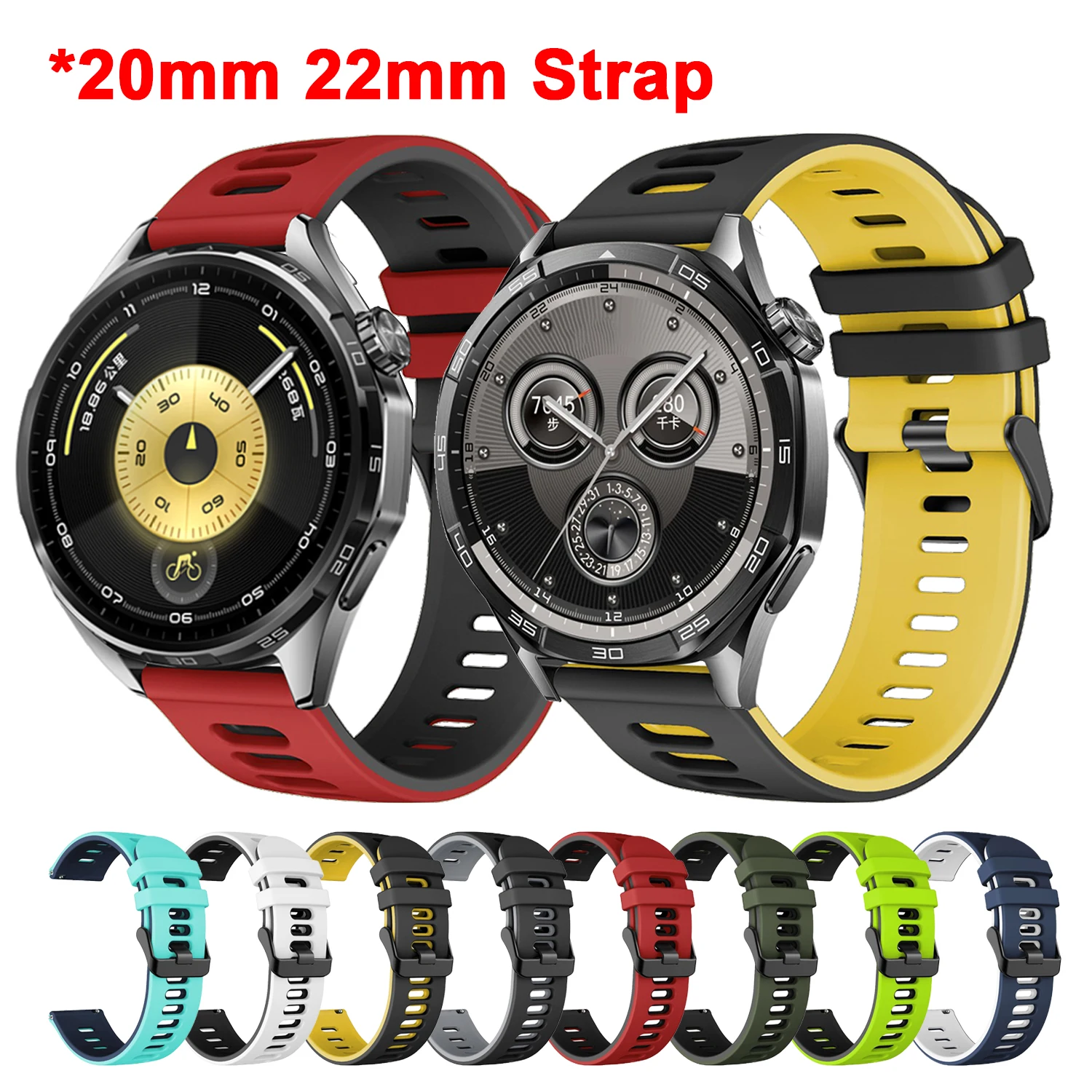 

20mm/22mm Silicone Strap For Amazfit GTS 2/4/3/GTS 2/4 Mini/GTR 4/2/2e Watch Sport Bracelet Amazfit bip 6 5 3/u pro Series band