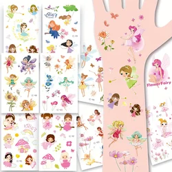 12 Sheets Flower Fairy Temporary Tattoo Sticker For Princess Fake Tattoo Sticker Perfect Gift For Birthdays Party Outdoor Sports