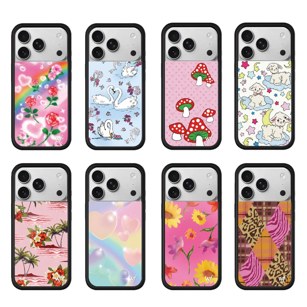 

New Wildflower Rose Polka Dots Phone Case For iPhone 12 13 14 15 plus 16 Max 17 Pro Max Cover 3D WF Puppy Strawberry Cartoon Cas