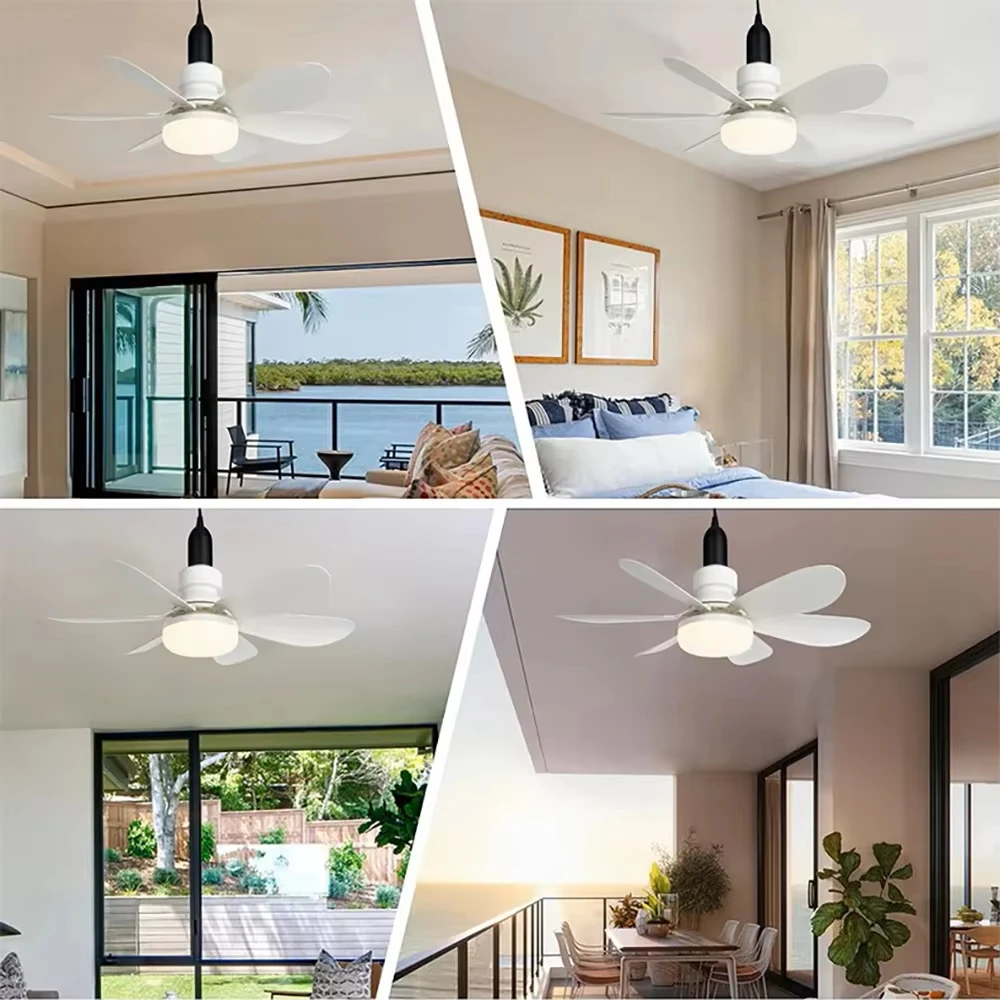 40w Led Ceiling Fan Light (E27 Socket) With Wide-range Remote Dimming, Suitable For Living Rooms, Home Offices, And General