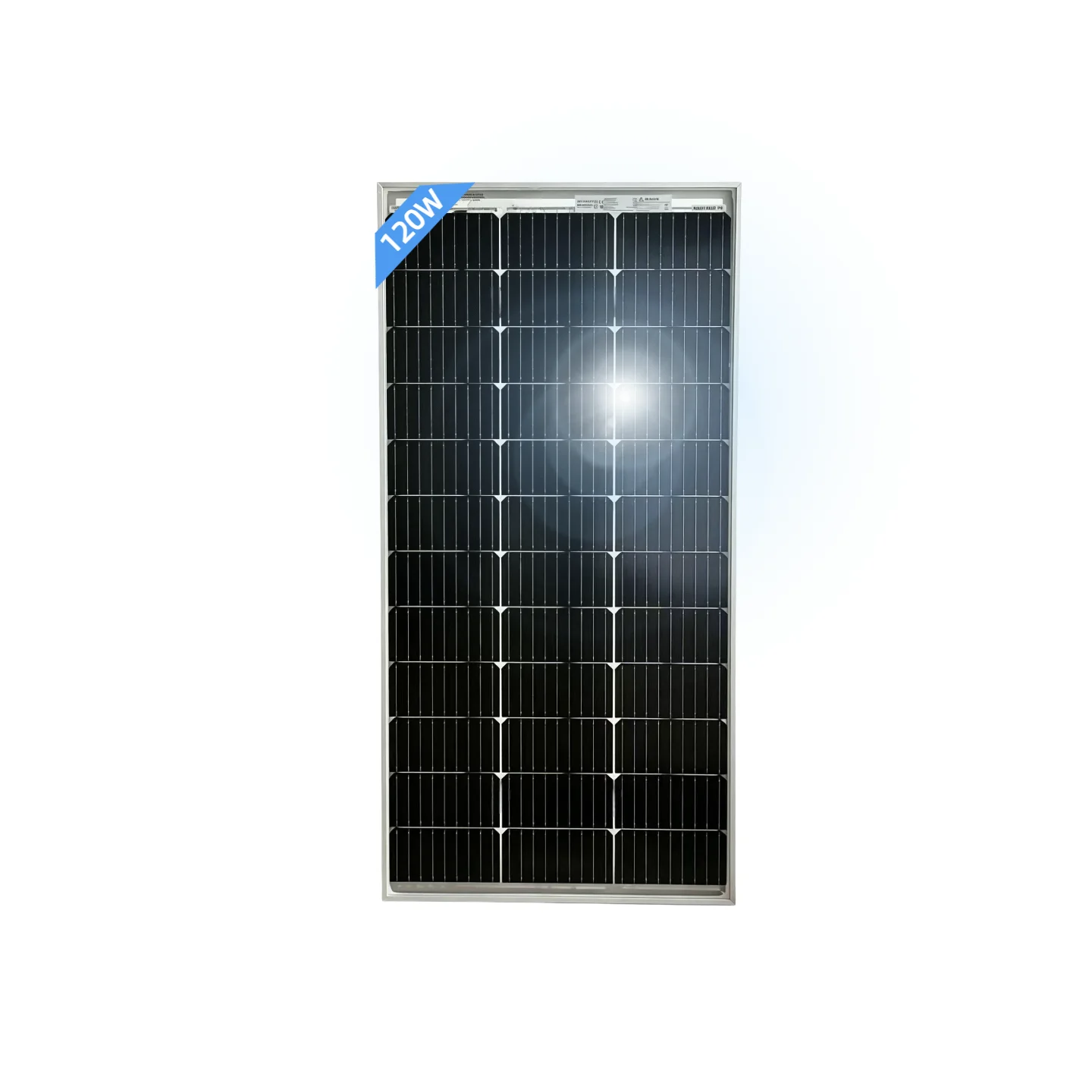 Bifaziales Monokristallines Solarmodul 120W 21,5V, Ideal für Wohnmobile, Balkone, Gartenhäuser und Boote