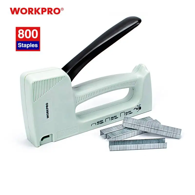 WORKPRO 800 스테이플 수동 스테이플 건, 6mm, 8mm, 10mm 경량 플라스틱 네일 건, 가정용 가구 장식, DIY 스테이플러
