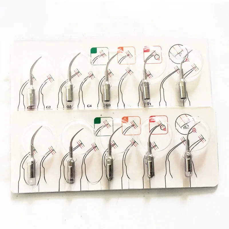 5 sztuk G1, G2, G3, G4, P1, P3 końcówki skaleru dentystycznego pasują do EMS Woodpecker skaler ultradźwiękowy rękojeść Dental skaler ultradźwiękowy końcówka skalująca — zdjęcie 2