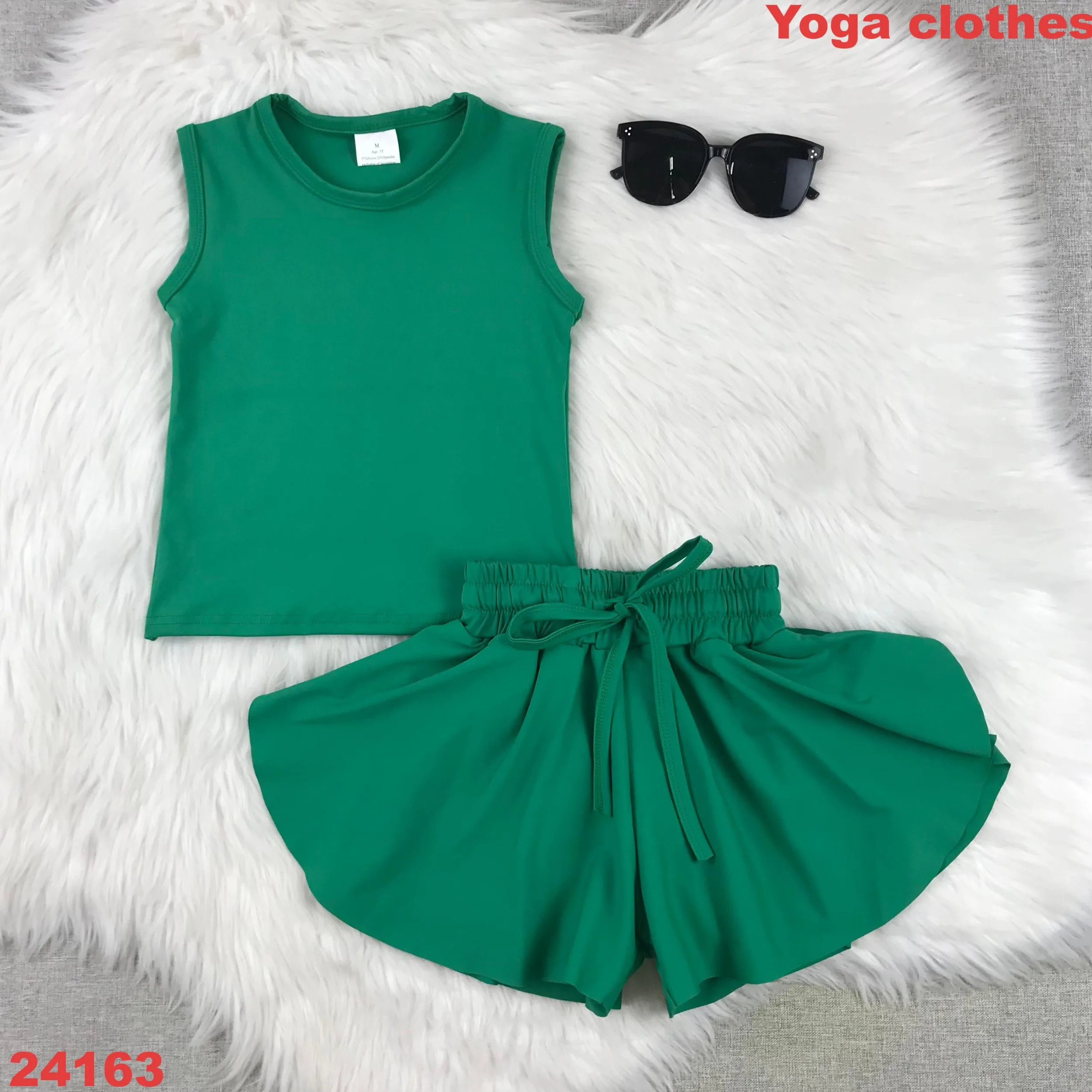 

Girls Toddlers Yoga Outfit Clothes Children Girl Summer Vest Top Matching Skirt Set Children Yoga Set