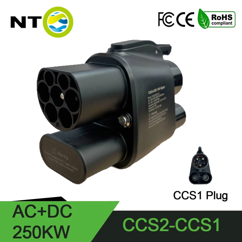 

NTO DC+AC CCS2 to CCS1 From EV Charger Electric Vehicle CCS Combo DC Fast Charging type 2 to type 1 connector cars accessories