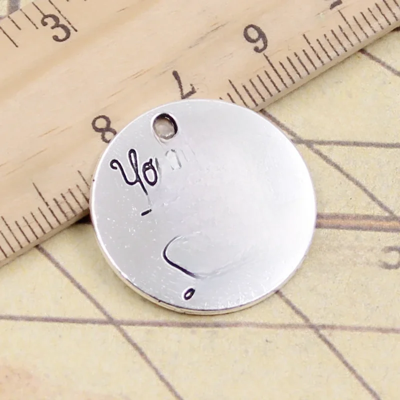 10 sztuk Charms talerze jesteś moje słoneczko 25x25mm tybetański kolor srebrny wisiorki antyczna biżuteria Making DIY Handmade Craft wisiorek — zdjęcie 2