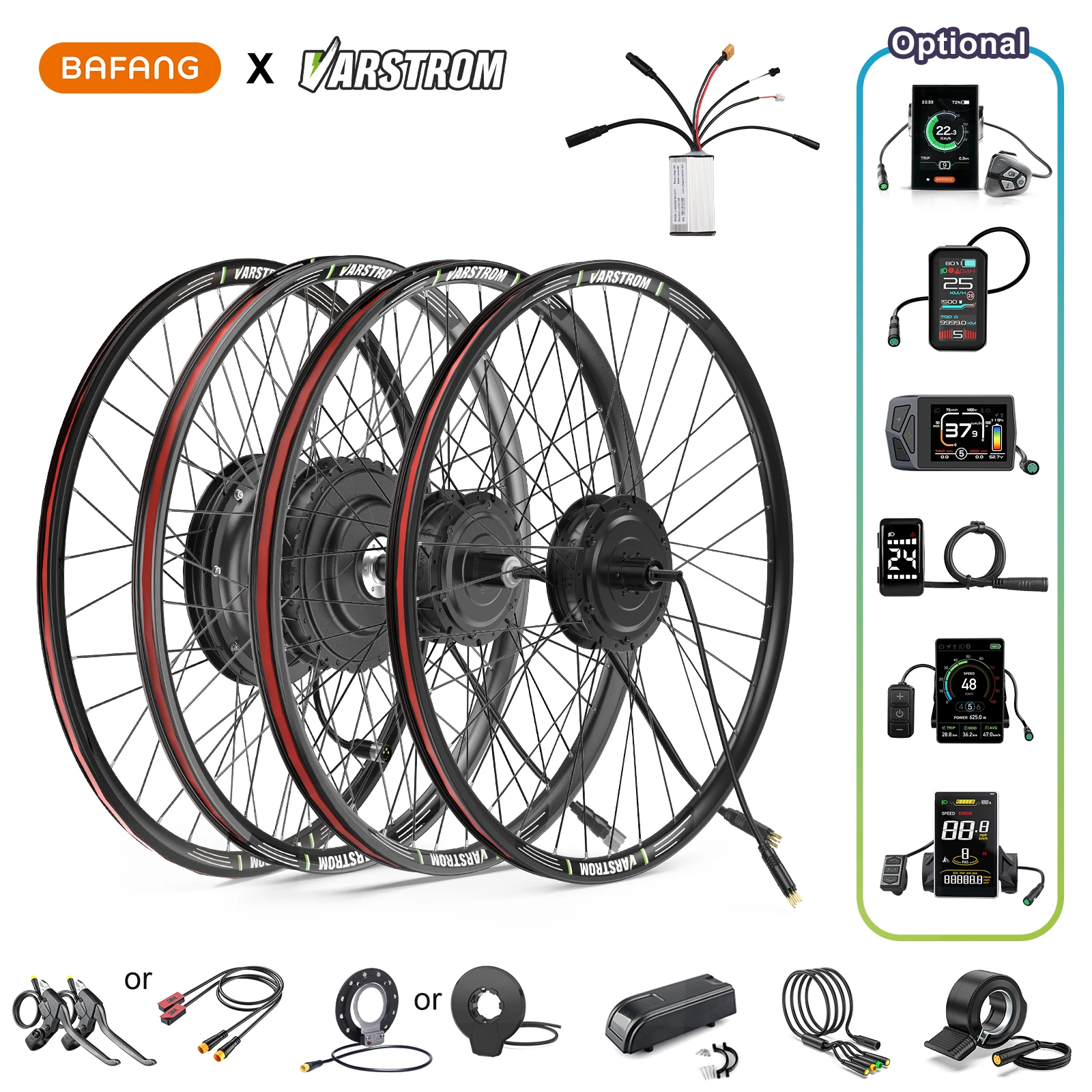 Bafang Motore posteriore 48V 500W 750W Trasmissione mozzo ruota 26 Inch 20/27.5/28/29/700C Tipo cassetta Kit di conversione per bici elettrica per bici Drop 135-142mm