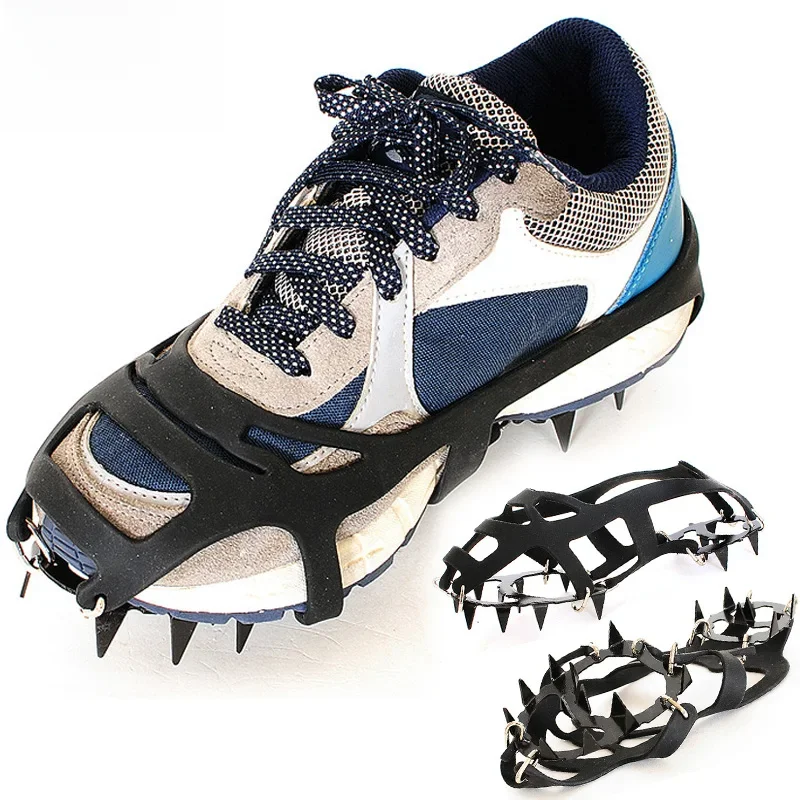шипы для panariг 1 paire 18 dents anti-dérapant glace neige poignées chaussure botte Traction taquet pointes Crampons chaussures bottes couvre steigeisen