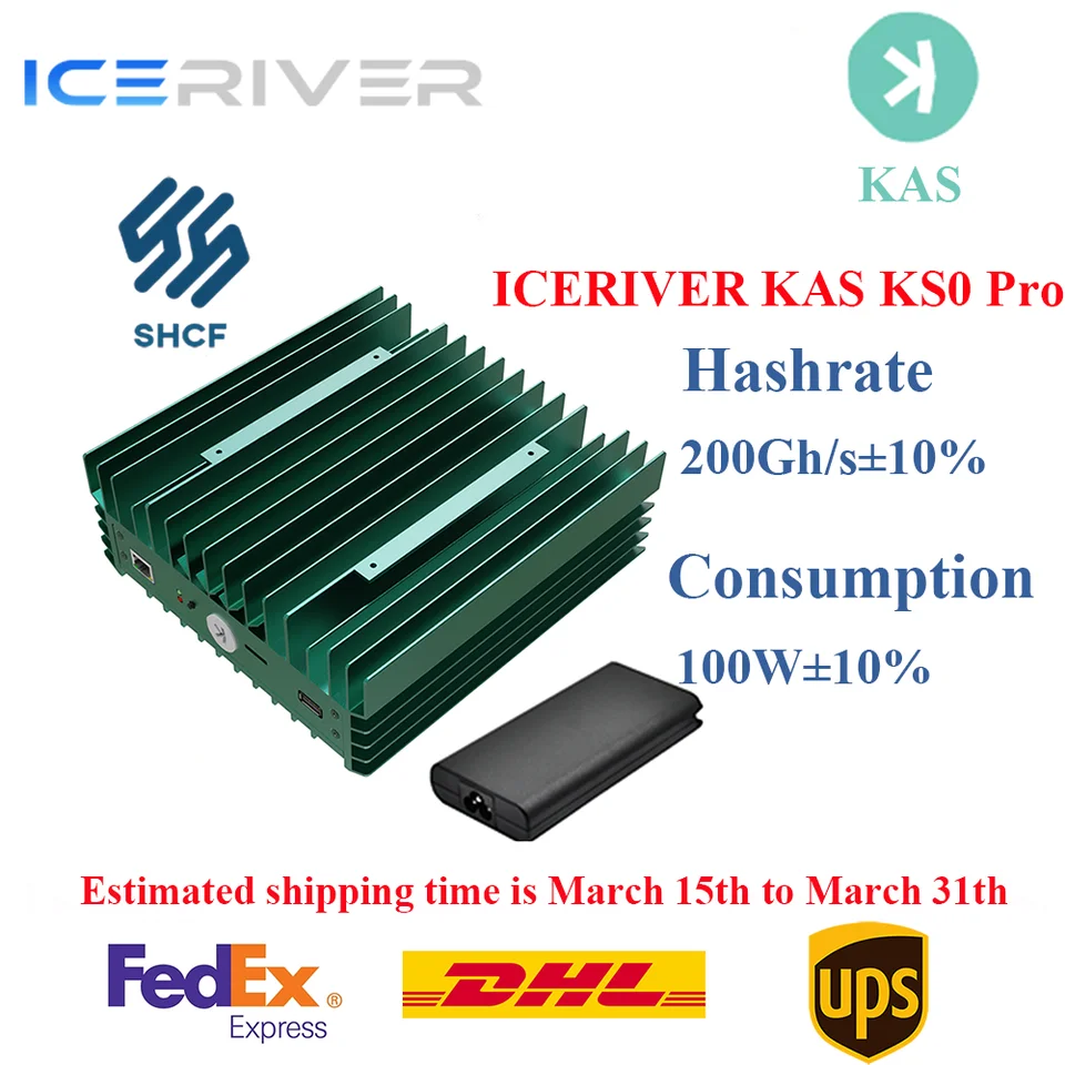 

BUY 6 GET 3 FREE IceRiver KAS KS0 PRO Special Commemorative Ed. ASIC Kaspa Miner 200Gh/s w/PSU