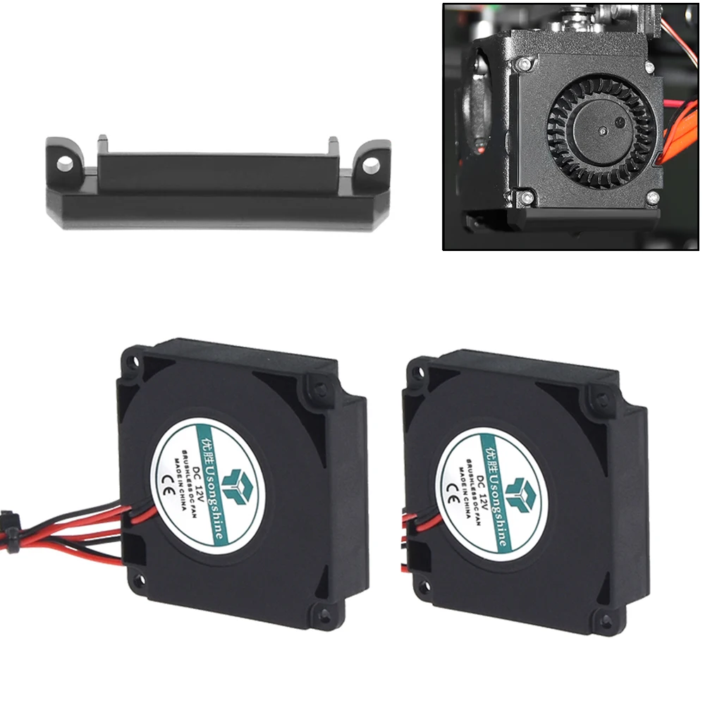 3D Printer Fan Air Guide Cooling Fan Air Duct Mmounting Bracket DC 5/12/24V Turbo Fan for Ender3 Blower Fan Air Guide Parts