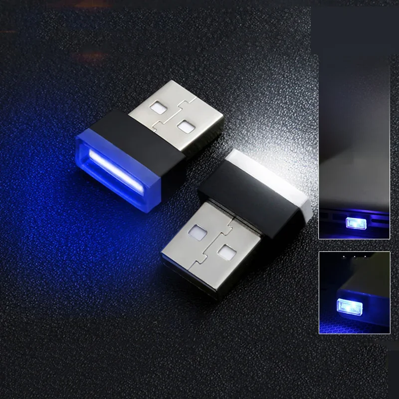 1Pc Mini USB intérieur LED voiture lumière Auto intérieur atmosphère lumière lampe décorative éclairage PC Auto lumière colorée intérieur de voiture